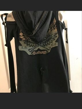 Salvage Vintage Black Hooded Jacket. M